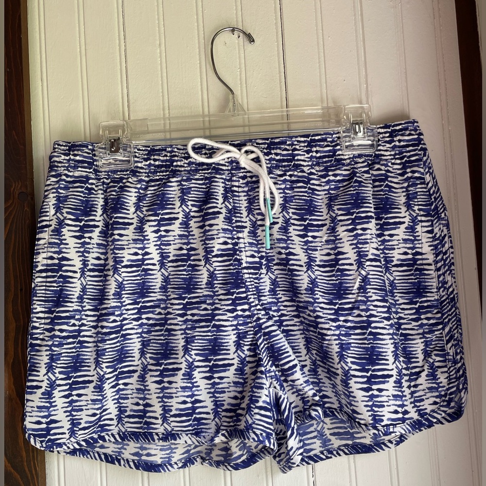 Blue and White Patterned Shorts